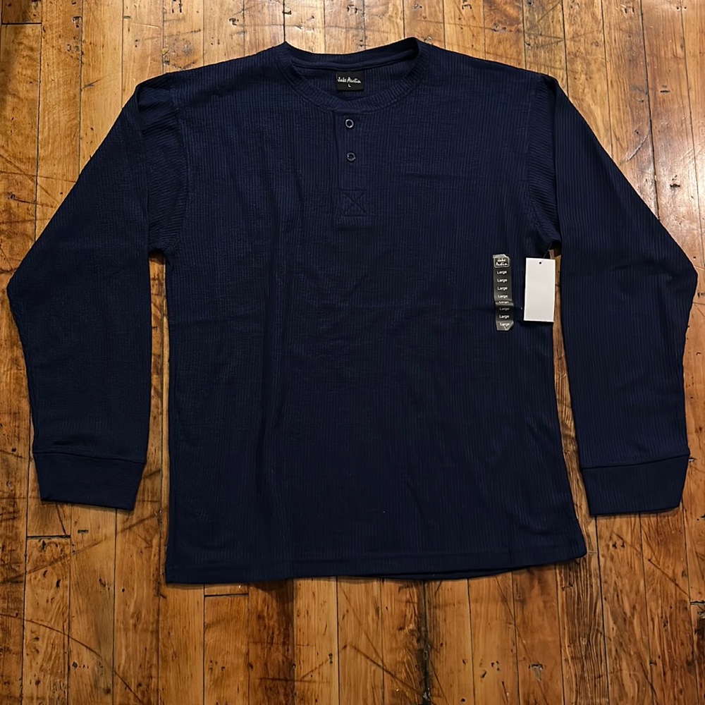 Navy Two Button cotton shirt
